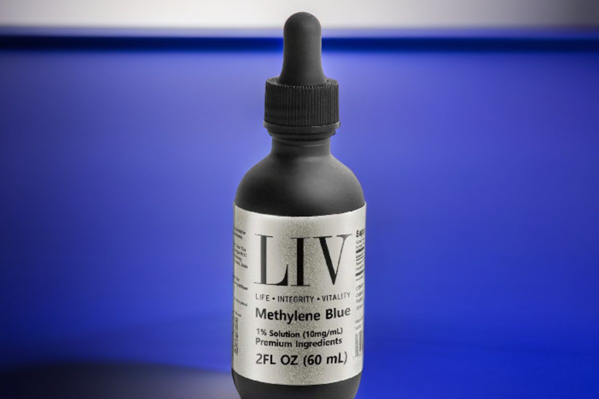 Methylene blue in a dropper bottle